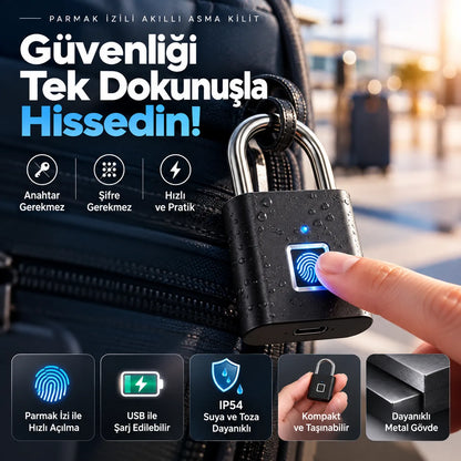 Parmak İzi Kilit – Şarjlı Akıllı Asma Kilit